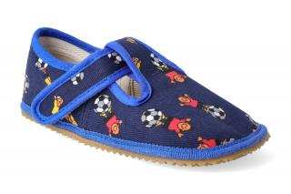 Barefoot přezůvky Beda - Širší typ Modrý fotbal Velikost: 25, Délka boty: 160, Šířka boty: 69