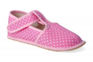 Barefoot přezůvky Beda - Úzký typ růžový puntík Velikost: 35, Délka boty: 230, Šířka boty: 80