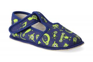 Barefoot přezůvky Beda - Úzký typ zelená příšerka Velikost: 25, Délka boty: 160, Šířka boty: 65