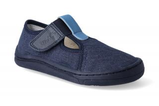 Barefoot přezůvky Froddo -  BF Dark blue plátěné Velikost: 23, Délka boty: 155, Šířka boty: 66