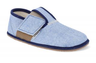 Barefoot přezůvky Pegres - bez průřezů modré jeans Velikost: 32, Délka boty: 207, Šířka boty: 80
