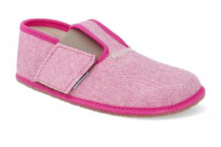 Barefoot přezůvky Pegres - bez průřezů růžové jeans Velikost: 32, Délka boty: 207, Šířka boty: 80