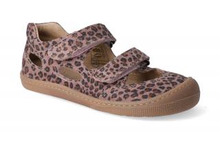 Barefoot sandálky KOEL4kids - Bernardinho Old pink leopardini Velikost: 26, Délka boty: 173, Šířka boty: 70