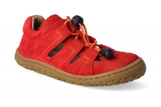 Barefoot sandálky Lurchi - Nathan červená Velikost: 24, Délka boty: 158, Šířka boty: 61
