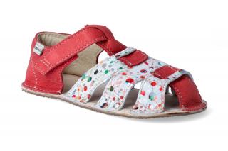 Barefoot sandálky OKbarefoot - Palm červeno-barevné Velikost: 24, Délka boty: 155, Šířka boty: 66