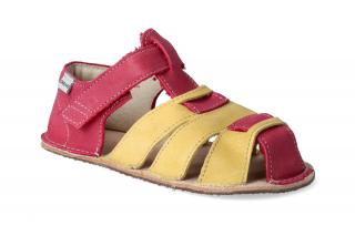 Barefoot sandálky OKbarefoot - Palm červeno-zlaté Velikost: 25, Délka boty: 160, Šířka boty: 68