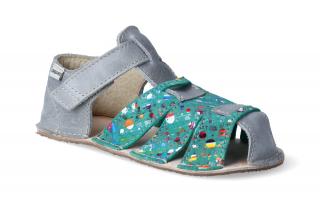 Barefoot sandálky OKbarefoot - Palm zeleno-barevné Velikost: 24, Délka boty: 155, Šířka boty: 66