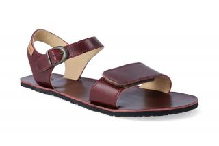 Barefoot sandály Tikki shoes - Vibe burgundy Velikost: 37, Délka boty: 242, Šířka boty: 95