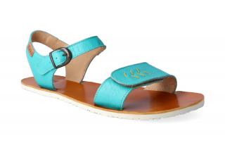 Barefoot sandály Tikki shoes - Vibe golden turquoise Velikost: 37, Délka boty: 242, Šířka boty: 95