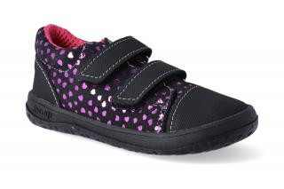 Barefoot tenisky Jonap - B16 černá srdce slim Velikost: 26, Délka boty: 170, Šířka boty: 69