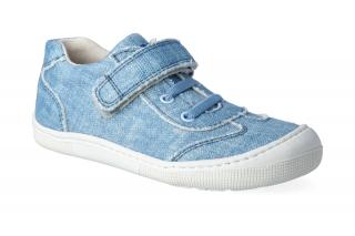 Barefoot tenisky KOEL4kids - Bernardinho canvas jeans Velikost: 22, Délka boty: 145, Šířka boty: 65