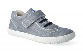 Barefoot tenisky KOEL4kids - Bernardo canvas grey Velikost: 28, Délka boty: 183, Šířka boty: 74