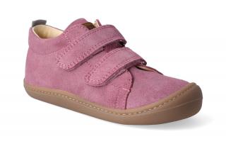 Barefoot tenisky KOEL4kids - KORKID velour pink Velikost: 21, Délka boty: 134, Šířka boty: 55