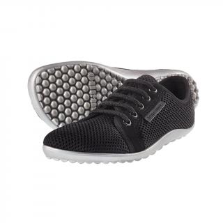 Barefoot tenisky Leguano - Aktiv lávově černá, stříbrná podrážka Velikost: 37, Délka boty: 234, Šířka boty: 95