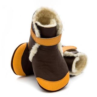 Barefoot zimní capáčky Liliputi® - Gingerbread Velikost: S, Délka boty: 113, Šířka boty: 65