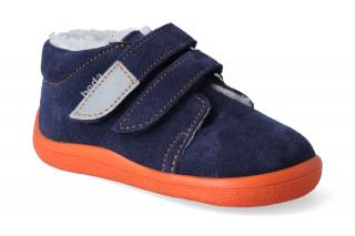 Barefoot zimní kotníková obuv s membránou Beda - Blue Mandarine Velikost: 20, Délka boty: 126, Šířka boty: 60