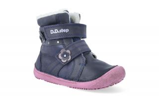 Barefoot zimní obuv D.D.step W063-580 Royal blue Velikost: 25, Délka boty: 160, Šířka boty: 66