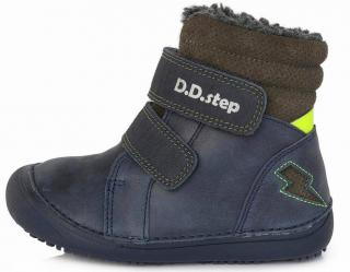 Barefoot zimní obuv D.D.step W063-829B Royal blue Velikost: 25, Délka boty: 160, Šířka boty: 66