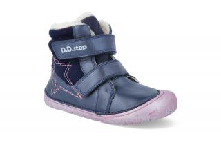 Barefoot zimní obuv D.D.step W073-688B Royal blue Velikost: 25, Délka boty: 160, Šířka boty: 66