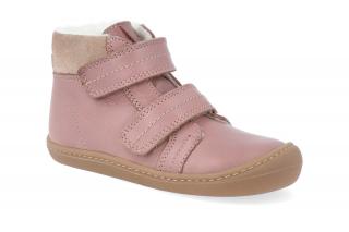 Barefoot zimní obuv KOEL4kids - Bart nappa wool Old pink Velikost: 20, Délka boty: 128, Šířka boty: 53