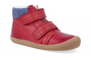 Barefoot zimní obuv KOEL4kids - Bart nappa wool Red Velikost: 28, Délka boty: 178, Šířka boty: 68