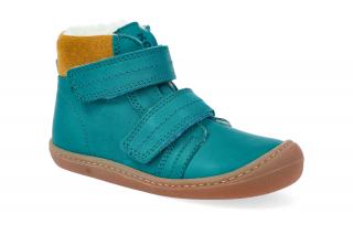 Barefoot zimní obuv KOEL4kids - Bart nappa wool Turquoise Velikost: 20, Délka boty: 128, Šířka boty: 53