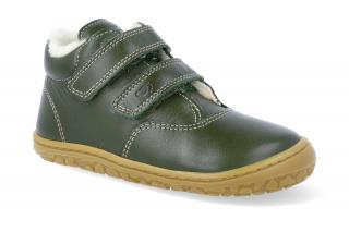 Barefoot zimní obuv Lurchi - Niklas nappa olive Velikost: 22, Délka boty: 144, Šířka boty: 59