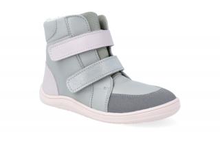Barefoot zimní obuv s membránou Baby Bare - Febo Winter Grey-Pink Asfaltico Velikost: 24, Délka boty: 155, Šířka boty: 66