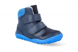 Barefoot zimní obuv s membránou bLIFESTYLE - Gibbon TEX wool meerblau Velikost: 21, Délka boty: 136, Šířka boty: 60