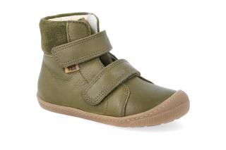 Barefoot zimní obuv s membránou KOEL4kids - Emil nappa Tex Khaki (24-31) Velikost: 30, Délka boty: 195, Šířka boty: 72