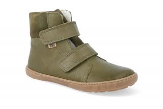 Barefoot zimní obuv s membránou KOEL4kids - Emil nappa Tex Khaki (32-35) Velikost: 34, Délka boty: 217, Šířka boty: 75
