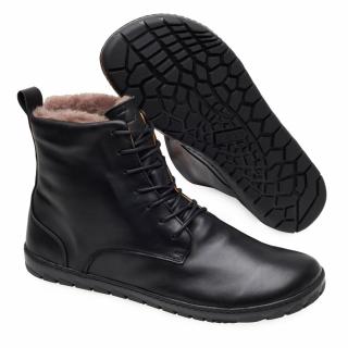 Barefoot zimní obuv s membránou Zaqq - QUINTIC Winter Waterproof Black Velikost: 38, Délka boty: 245, Šířka boty: 90
