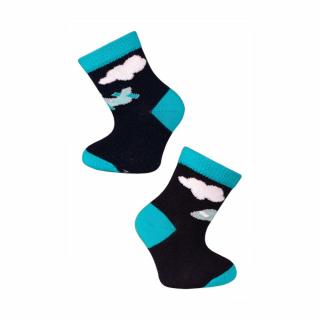 Dětské bavlněné ponožky Trepon - Letadlo Barva: Tmavě modrá, Velikost: 9-12cm