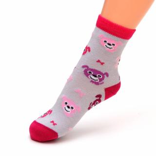 Dětské bavlněné ponožky Trepon - Pejsek Barva: Růžová, Velikost: 9-12cm