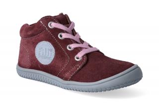 Kotníková barefoot obuv Filii - Gecko Laces Berry M Velikost: 20