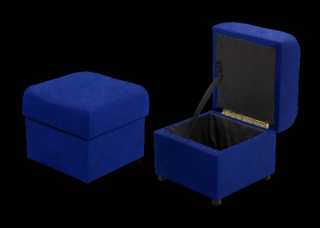 AKCE 2 taburety  s úložným prostorem potahová látka: mikrofáze modrá