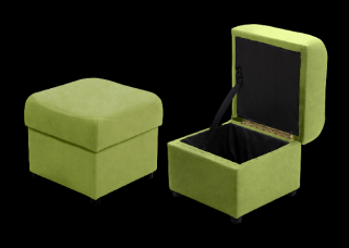 AKCE 2 taburety  s úložným prostorem potahová látka: mikrofáze zelená