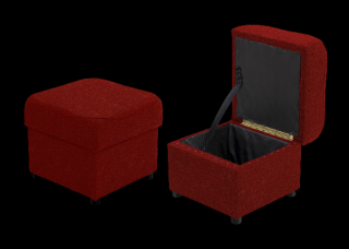 AKCE 2 taburety  s úložným prostorem potahová látka: savana červená