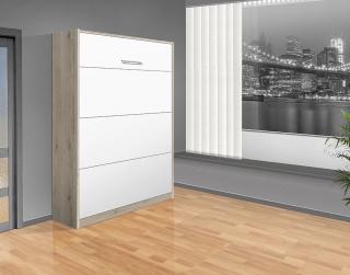 AKCE Sklápěcí postel VS 1054 P - 200x140cm barva lamina: San remo/ bílá, nosnost: standardní nosnost 100 kg