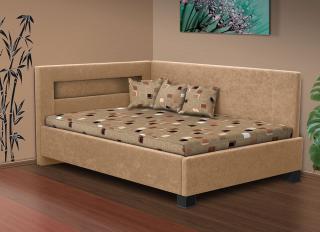 Čalouněná postel Mia Robin 120 matrace: bez matrace, Barva postele: béžová, Úložný prostor: s úložným prostorem