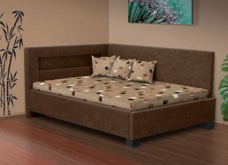 Čalouněná postel Mia Robin 120 matrace: bez matrace, Barva postele: hnědá, Úložný prostor: s úložným prostorem