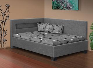 Čalouněná postel Mia Robin 120 matrace: bez matrace, Barva postele: šedá, Úložný prostor: s úložným prostorem