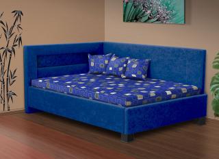 Čalouněná postel Mia Robin 120 matrace: matrace Orthopedy maxi 19 cm, Barva postele: modrá, Úložný prostor: s úložným prostorem