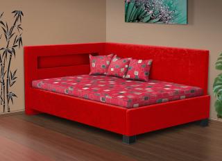 Čalouněná postel Mia Robin 120 matrace: matrace sendvičová 17cm, Barva postele: červená, Úložný prostor: s úložným prostorem