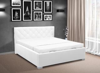 Čalouněná postel s elektrickým otevíráním úložného prostoru DENIS 140 Barva: eko bílá