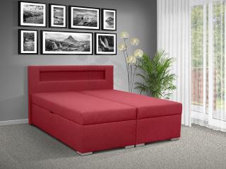 Čalouněná postel s úložným prostorem Bolero 160 barevné provedení: SAVANA ČERVENÁ 60, čelo postele: C s LED osvětlením
