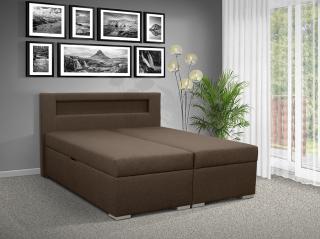 Čalouněná postel s úložným prostorem Bolero 160 barevné provedení: SAVANA HNĚDÁ 25, čelo postele: C s LED osvětlením