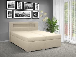 Čalouněná postel s úložným prostorem Bolero 160 barevné provedení: SAVANA KRÉM 01, čelo postele: C s LED osvětlením