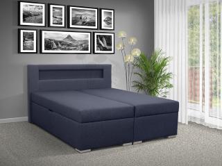 Čalouněná postel s úložným prostorem Bolero 160 barevné provedení: SAVANA MODRÁ 80, čelo postele: C s LED osvětlením