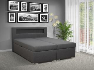 Čalouněná postel s úložným prostorem Bolero 160 barevné provedení: SAVANA ŠEDÁ 05, čelo postele: C s LED osvětlením